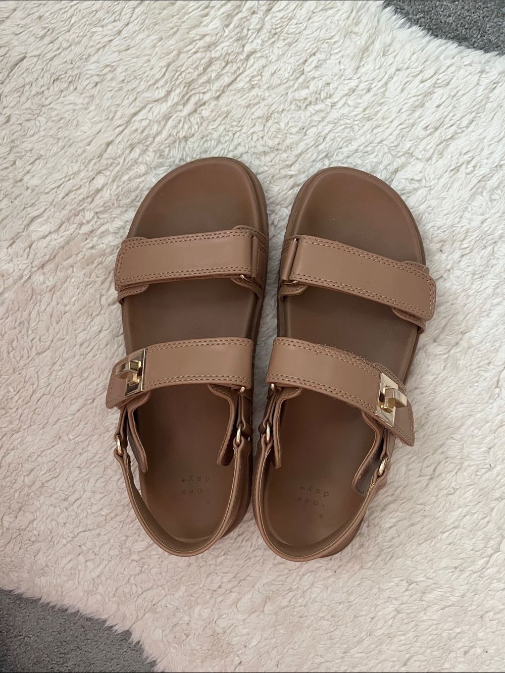 A New Day Women’s Neutral Tan Adjustable Strap Sandals
